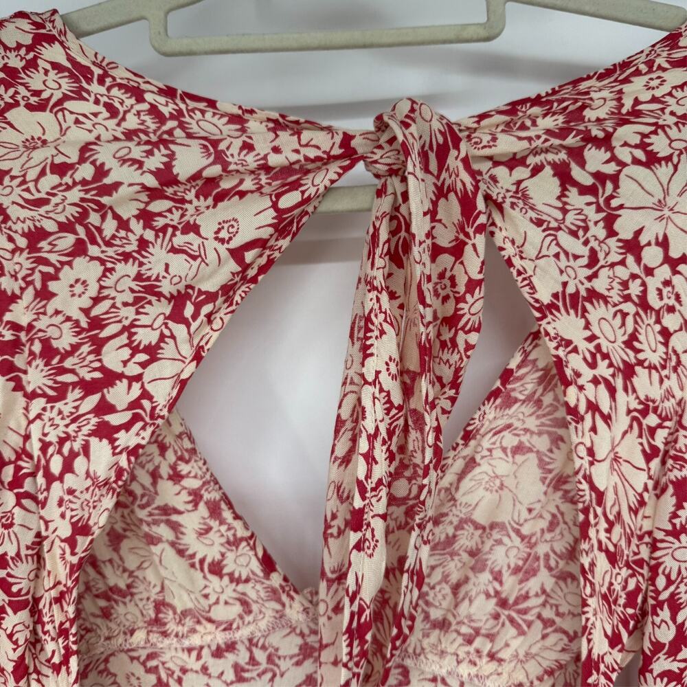 Free People Pink Floral Lace-Trim Mini Dress - Picture 4 of 11